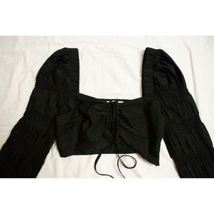 ASOS Ruched Front Black Crop Top